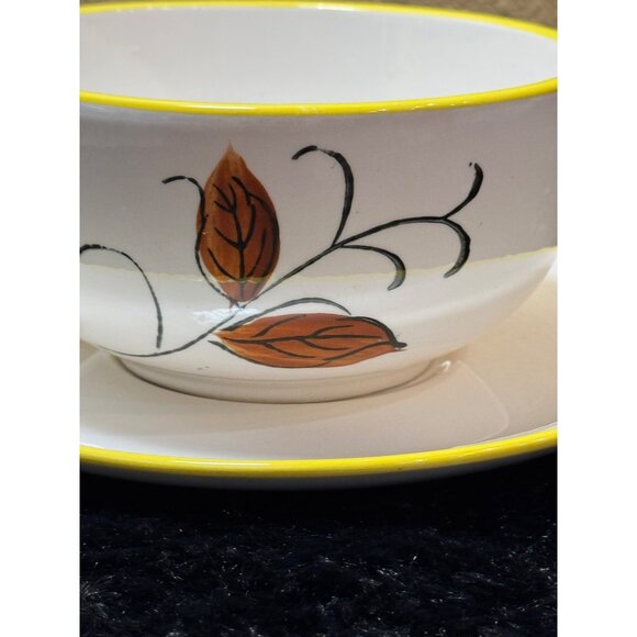Handpainted Ceramic Large Cup Saucer Cappuccino Latte Soup Italy - Picture 2 of 9